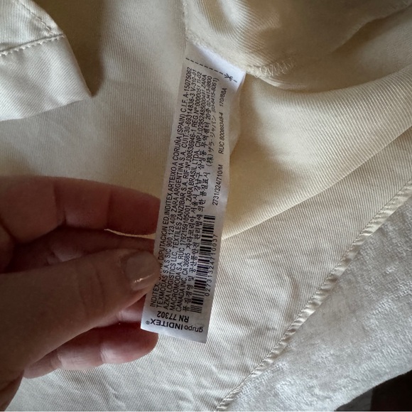 Zara Ivory Beaded Embroidered Blouse Cupro Asymmetrical Top Size M - Picture 5 of 5